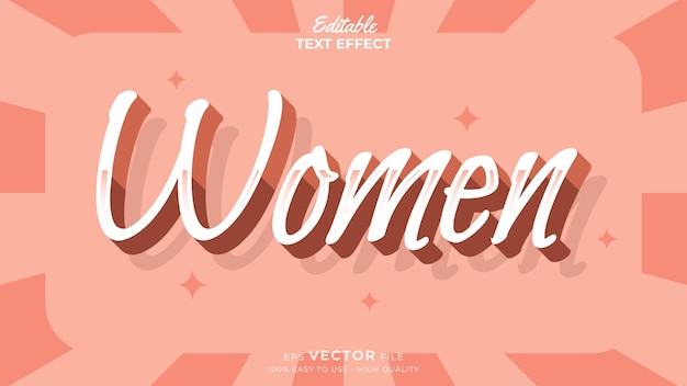 International Womens Day Editable text effect template