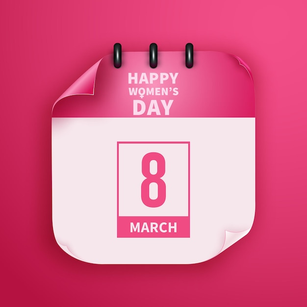 International womens day template March calendar icon