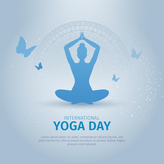 International Yoga day 21 june poster design Vector illustration