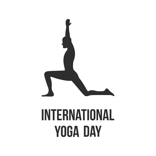 International yoga day handwritten text calligraphy lettering