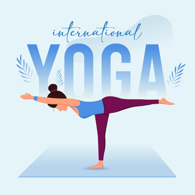 International Yoga day Premium minimal flat illustration vector