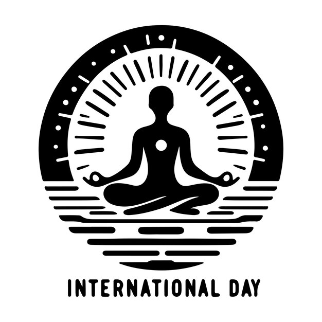 Vector international yoga day silhouette vector illustration