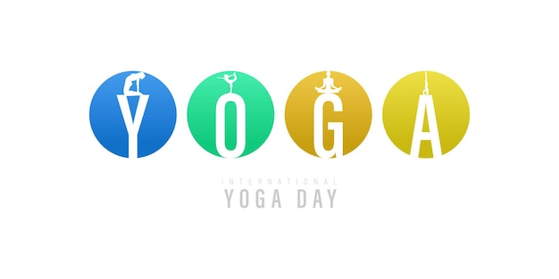 International yoga day vector illustration June 21.