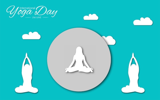 International yoga day vector illustration June 21.