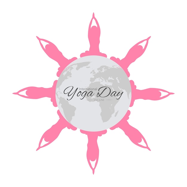 International yoga day vector illustration June 21.