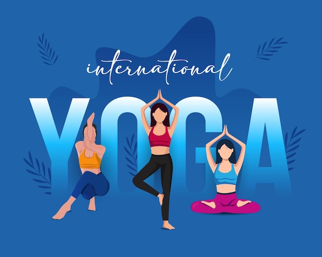 international yoga day yoga body posture vector illustration design minimal vector