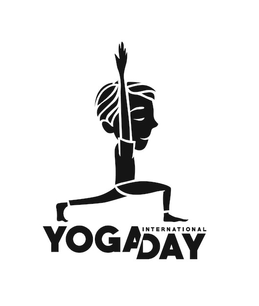 International Yoga Day Young Man Meditates Character Vector illustration