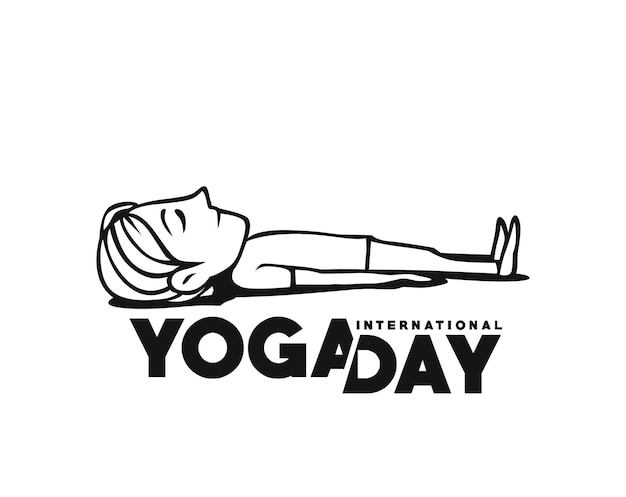 International Yoga Day Young Man Meditates Character Vector illustration