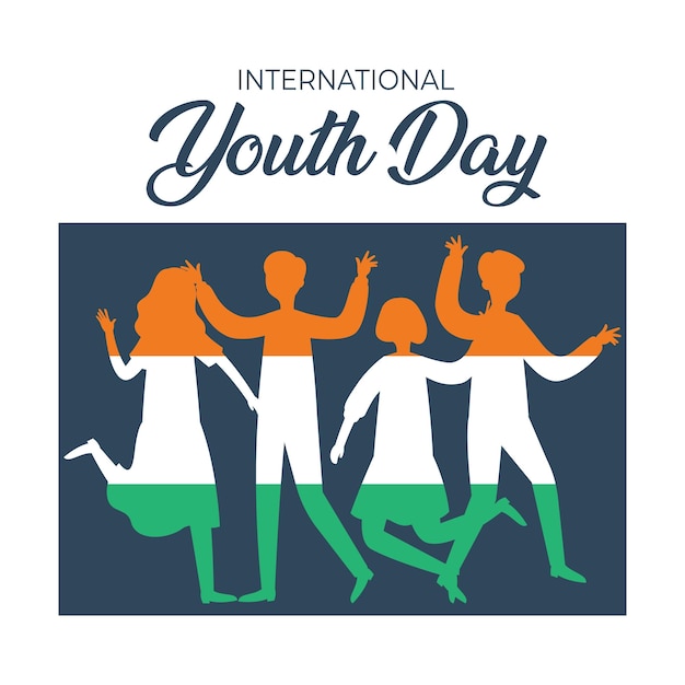 Vector international youth day celebration vector illustration