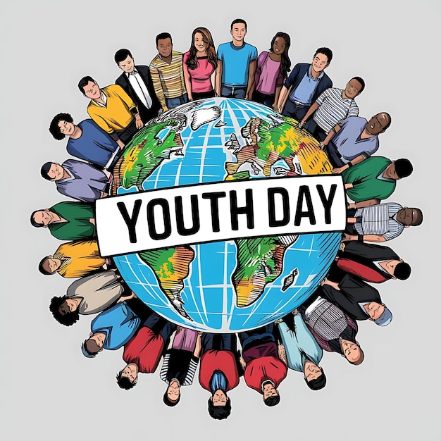 Vector international youth day celebration vector image illustration