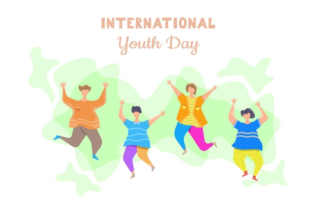 International youth day flat illustration vector