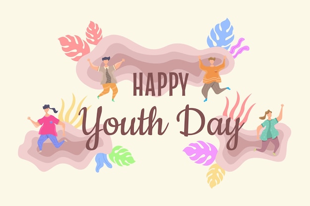 International youth day flat illustration vector