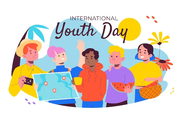 Vector international youth day illustration