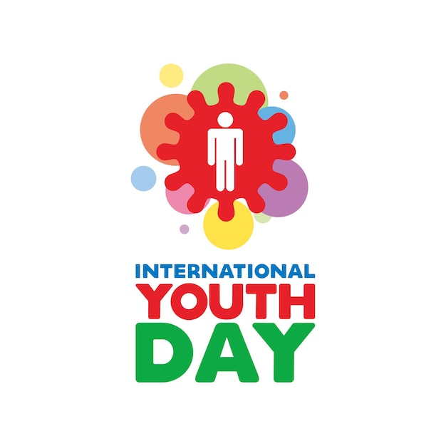 Vector international youth day logo vector design for youth day august 12th