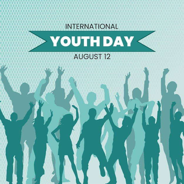 International youth day post with background pattern design vector file