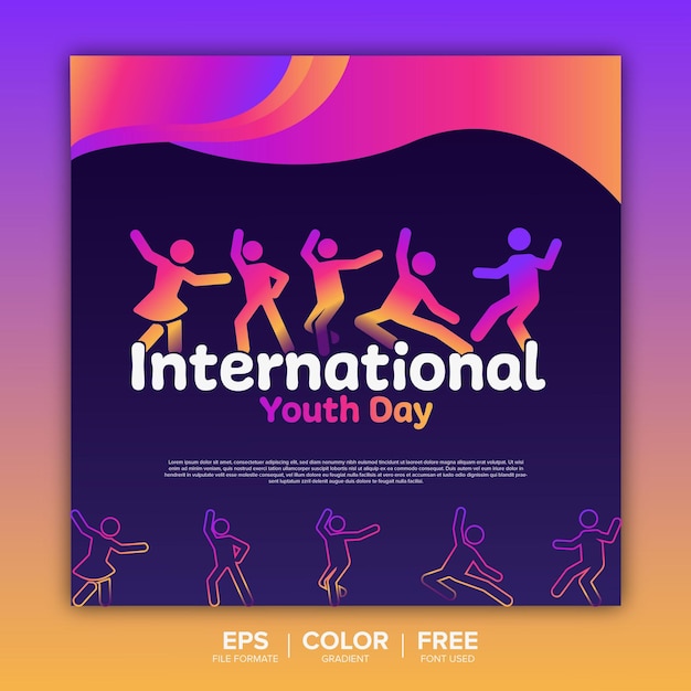 International youth day social media banner template