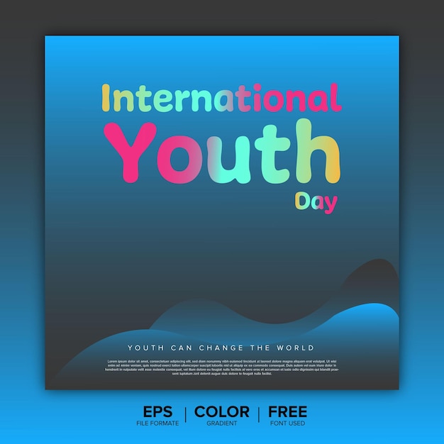 International youth day social media banner template