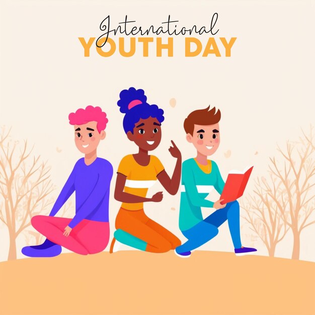 Vector international youth day social media post design free download