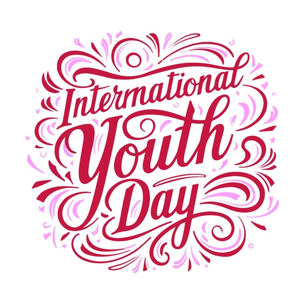 Vector international youth day typography vector illustration design