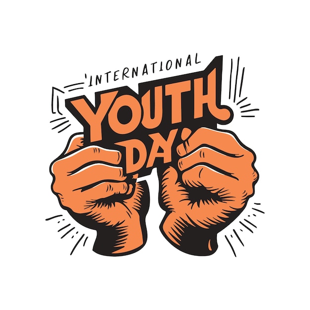 Vector international youth day vector illustration art