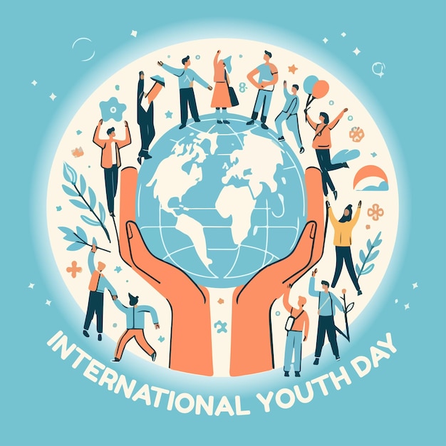 Vector international youth day vector illustration