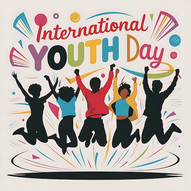 International Youth Day Vector Image Illustration