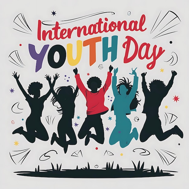 International Youth Day Vector Image Illustration