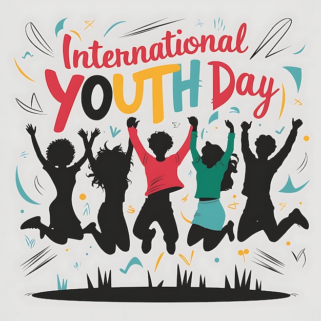 International Youth Day Vector Image Illustration