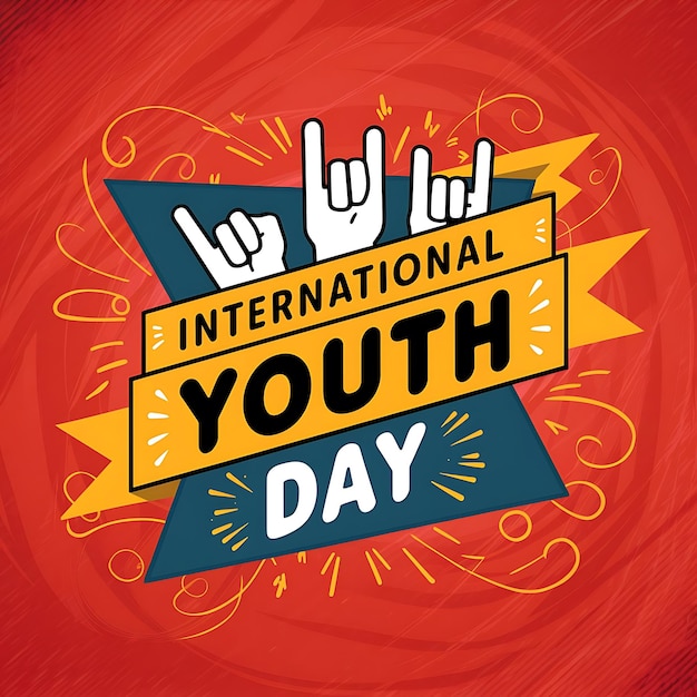 International Youth Day Vector Image Illustration