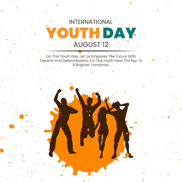 International youth day wishing post design vector file