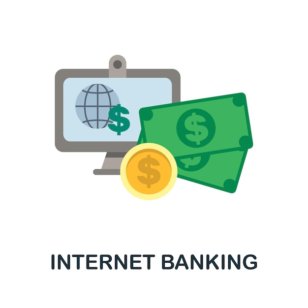 Internet Banking flat icon Color simple element from fintech collection Creative Internet Banking icon for web design templates infographics and more