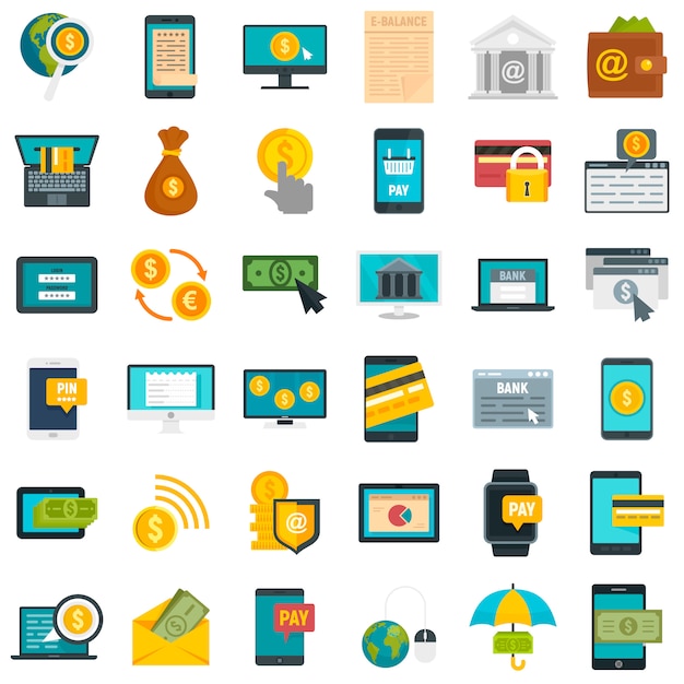 Internet banking icons set