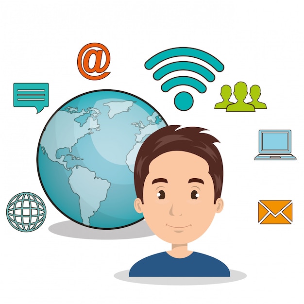 internet communication technology isolated icon