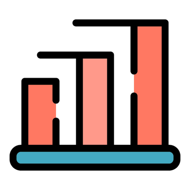 Internet graph icon Outline Internet graph vector icon for web design isolated on white background color flat