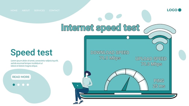 Internet speedtest Measurement of the speed mode of the Internet broadcast