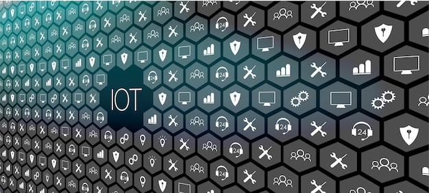 Internet of things IoT and networking concept for connected devices digital circuit board above the planet Earth Smart city wireless communication network IOT ICT Vector Illustration