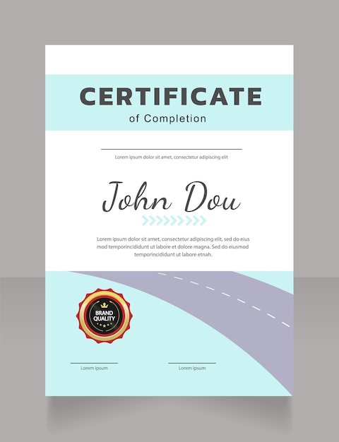 Vector internship certificate design template