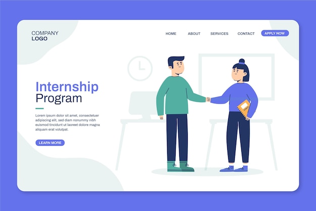 Vector internship job landing page template