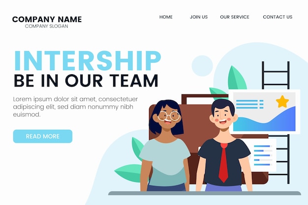 Internship job landing page