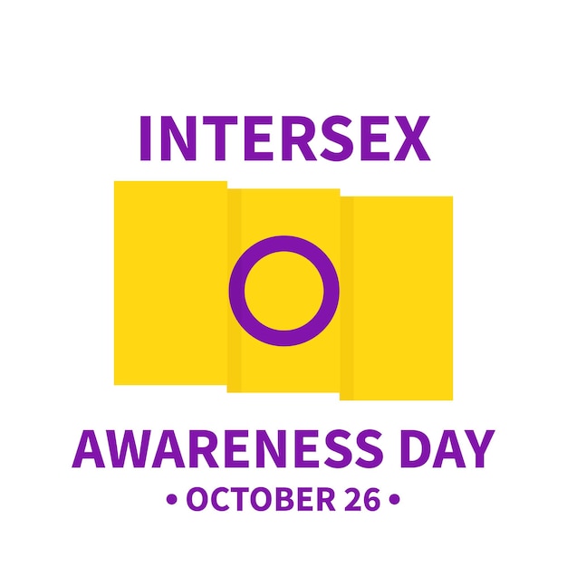 Intersex Awareness Day typography poster LGBT community holiday celebrate on October 26 Vector template for banners signs logo design card etc