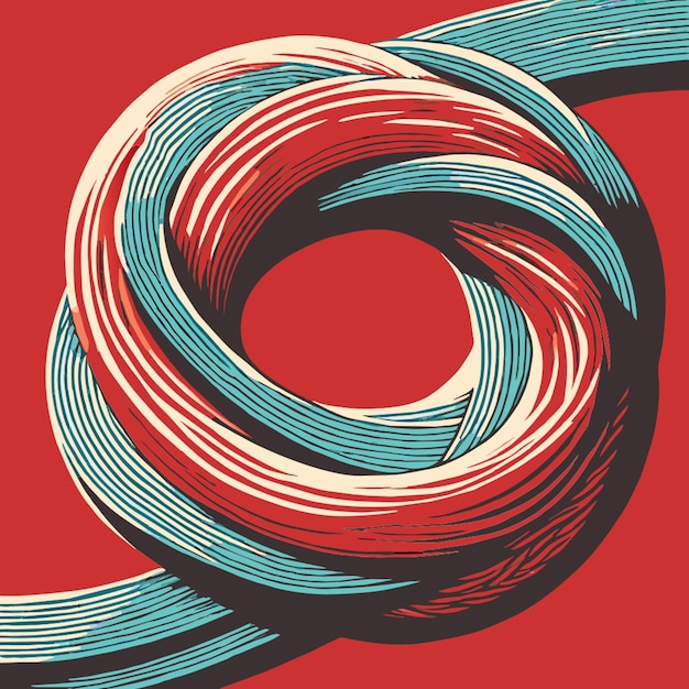 Vector intertwining rope texture with halftones vector illustration