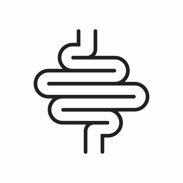 intestine illustration icon with a white background