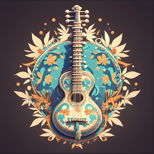 Vector intricate designs on sitar instruments