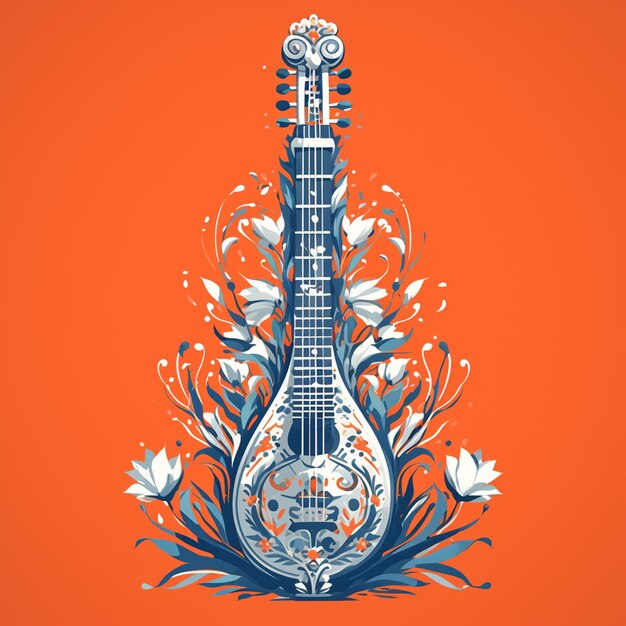 Vector intricate designs on sitar instruments