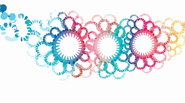 Vector intricate dna spiral design with gearwheels collage vector illustration