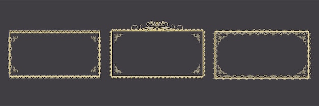 Vector intricate gold decorative frame vector collection