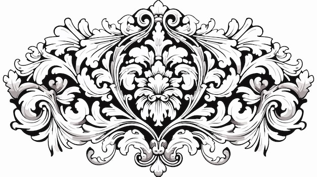 Vector intricate heraldic crest filigree scroll design