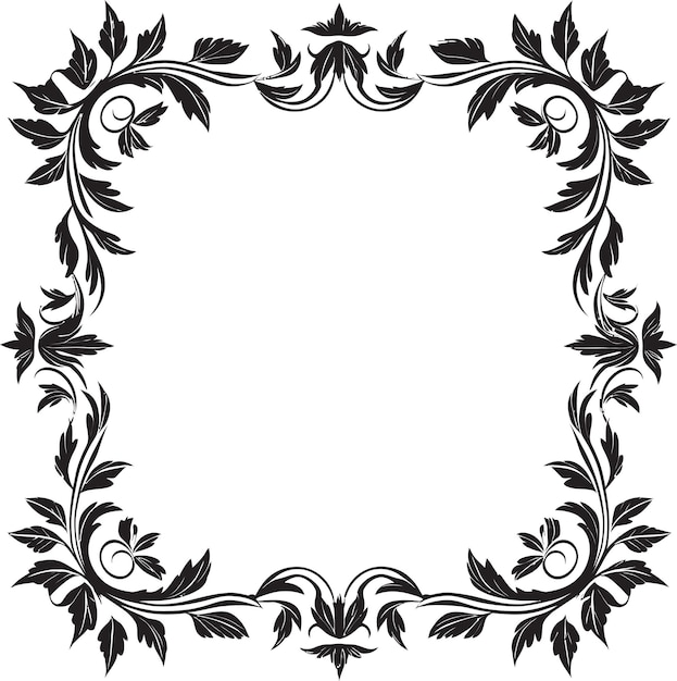 Intricate Inks Chic Vector Icon with Black Doodle Decorative Frame Fanciful Flourishes Sleek Emblem