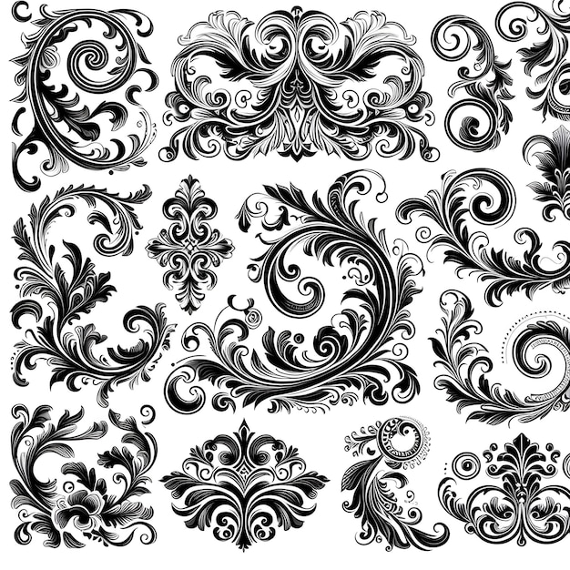 Vector an intricate ornamental design with swirls floral motifs and borders ideal for invitations or car