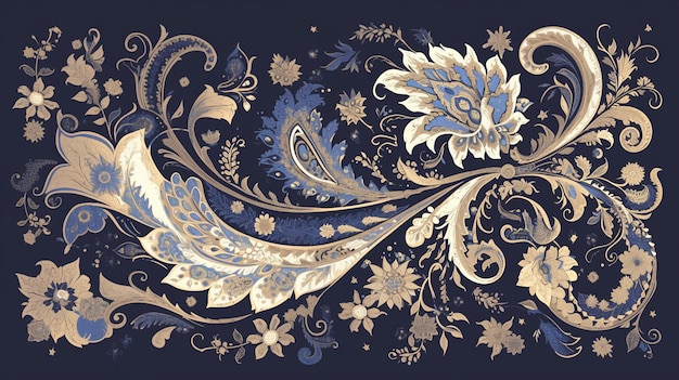 Intricate Paisley Patterns Adorn Indian Textiles Collection